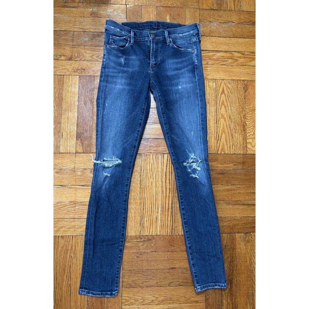 Women's Citizens Of Humanity Skinny Leg Distressed Dark Wash Jeans Size 28